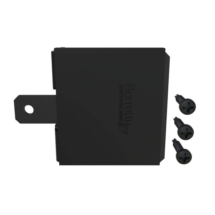 Barrette Outdoor Living 0.625 in. x 1.75 in. x 2.625 in. Black Steel Fence Gate Stop