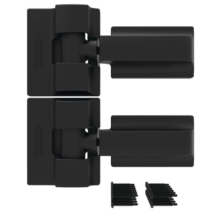 Barrette Outdoor Living 8.937 in. x 5 in. Heavy Duty Modern Gate Hinge Pair - SS
