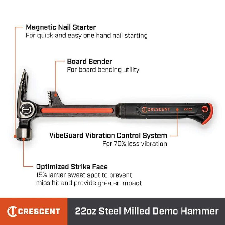 Crescent 22 oz. Steel Demo Hammer