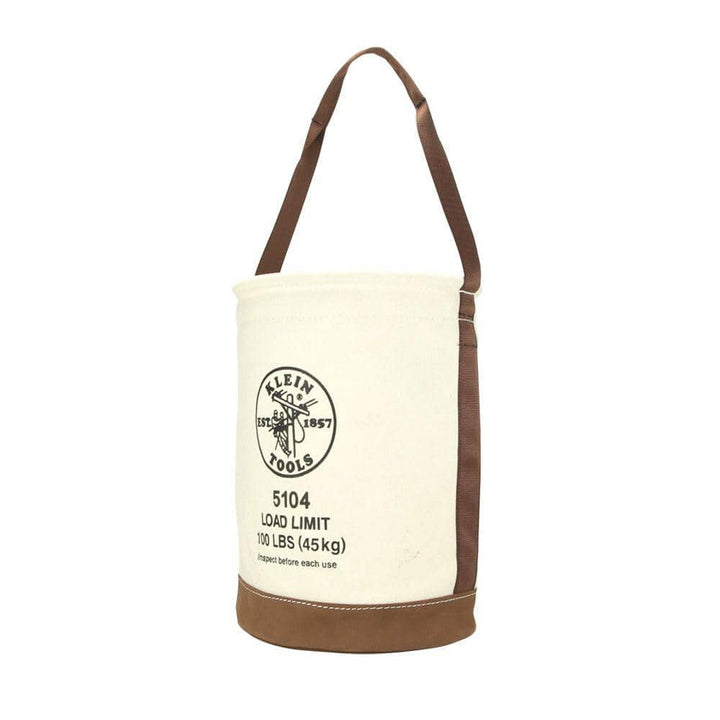 Canvas Bucket with Leather Bottom, 12-Inch