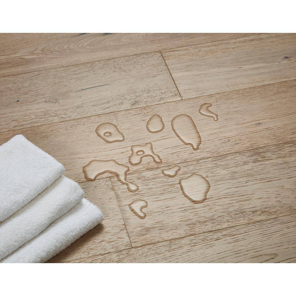 Sure+ Belgian Linen White Oak 1/4 in. T x 6.5 in. W Click Lock Wire Brushed Engineered Hardwood Flooring (21.7 sq.ft./case)