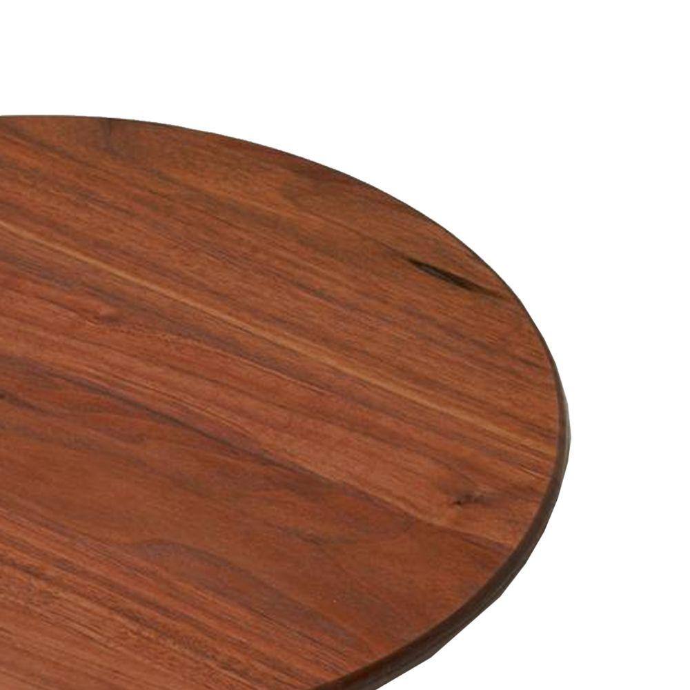 Benjara 0- Shelf 18 in. Espresso Brown Metal Base Lazy Susan