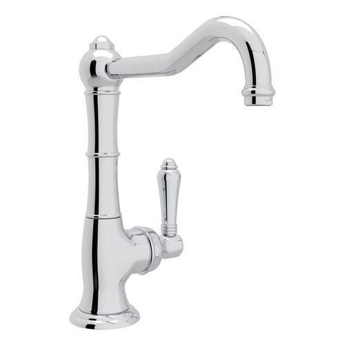 Rohl Italian Kitchen Cinquanta Polished Chrome 1-Handle Deck-Mount Bar and Prep Handle Kitchen Faucet