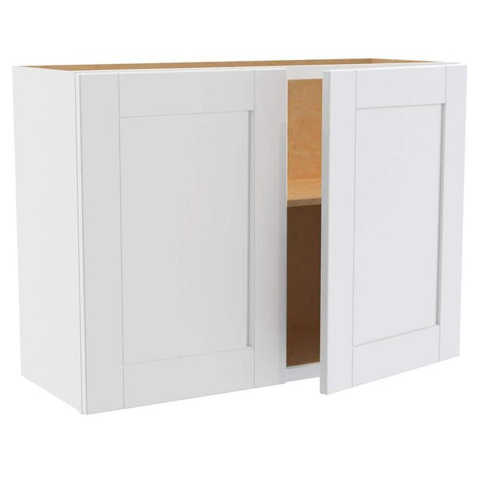 Home Decorators Collection Washington Vesper White Plywood Shaker Assembled Wall Kitchen Cabinet Soft Close 33 W in. 12 D in. 24 in. H