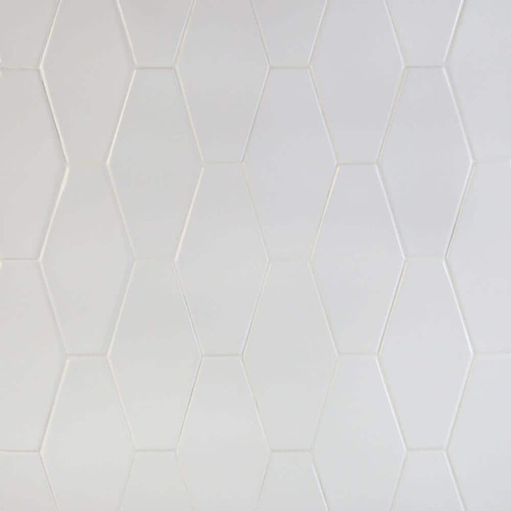 Ivy Hill Tile Birmingham Hexagon Bianco 4 in. x 8 in. 8mm Polished Ceramic Subway Tile (5.38 sq. ft. / box)
