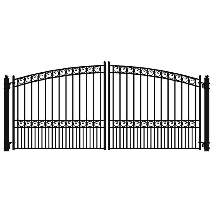 ALEKO Paris Style 16 ft. x 6 ft. Black Steel Dual Driveway Fence Gate
