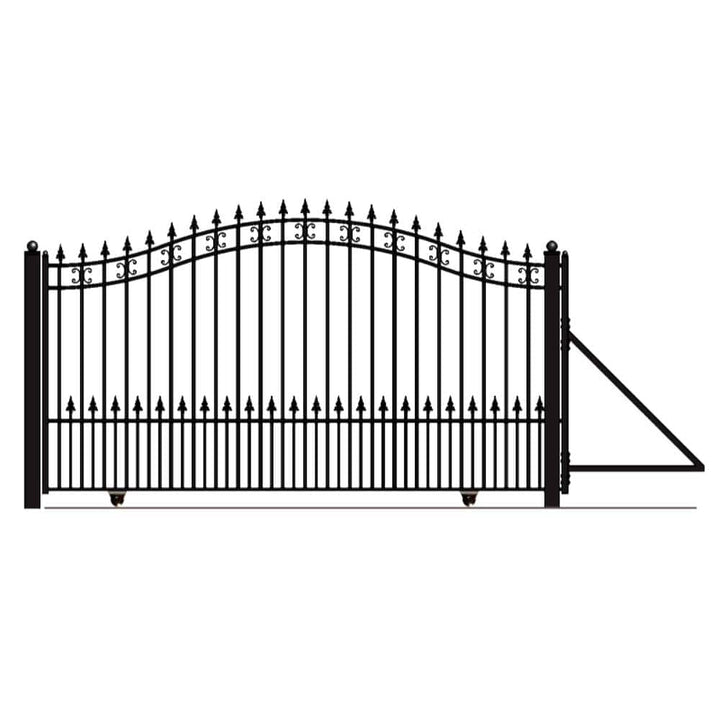 ALEKO St. Louis 16 ft. x 6 ft. Black Steel Single Slide Driveway Fence Gate
