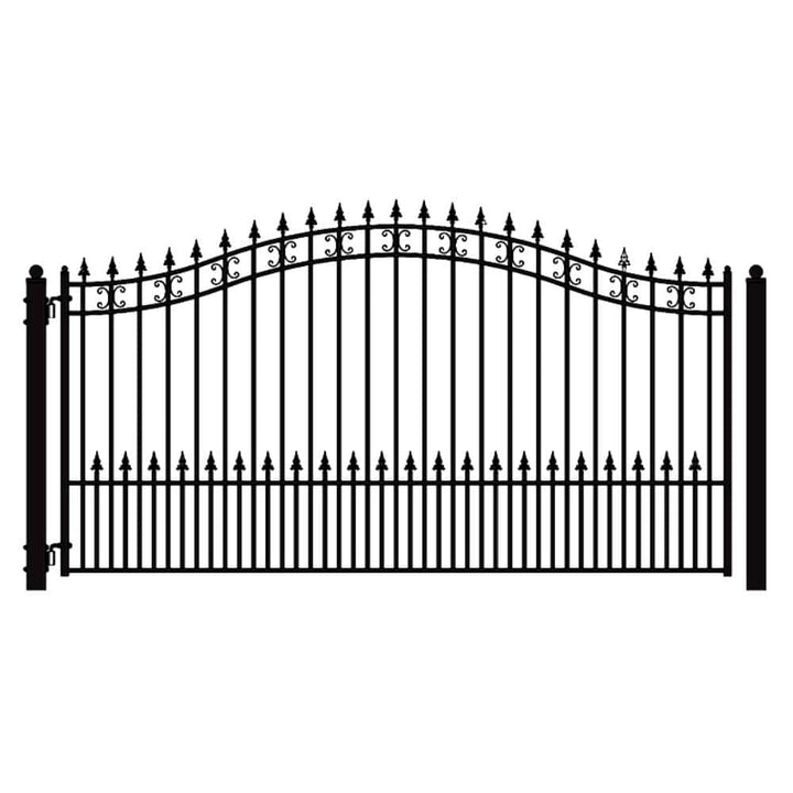 ALEKO St. Louis 18 ft. x 6 ft. Black Steel Single Swing Driveway Fence Gate