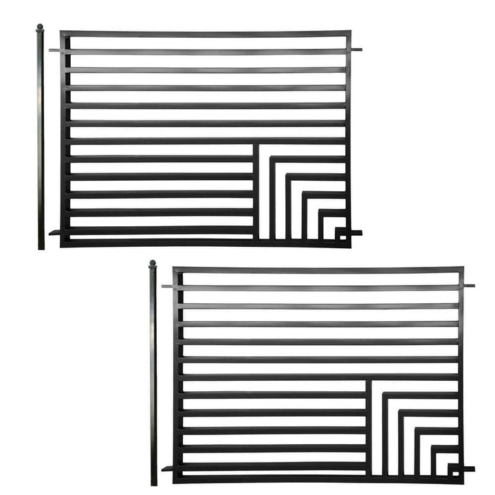 ALEKO 16 ft. x 5 ft. Florence Style Security Fence Panels Steel Fence Kit 2-Panel Gate Fence