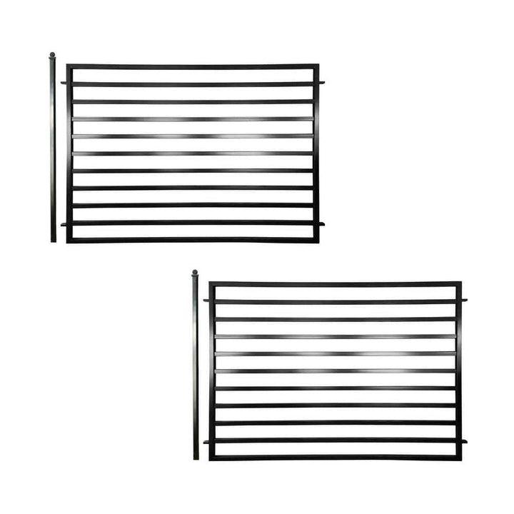 ALEKO 8 ft. x 5 ft. Milan Style Security Fence Panels Steel Fence Kit 2-Panel Gate Fence