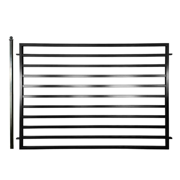 ALEKO Milan Style 5 ft. x 8 ft. Black Iron Fence Panel