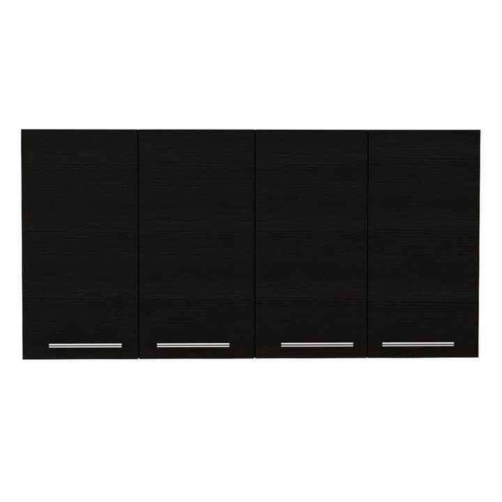 Aoibox 13.1-in W x 47.2-in D x 23.6-in H Particle Board Ready to Assemble Upper Wall Mounted Double Kitchen Cabinet in Black