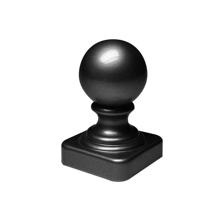 Barrette Outdoor Living 2 in. x 2 in. Black Aluminum Ball Post Top