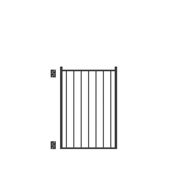 Barrette Outdoor Living Beechmont Standard-Duty 3 ft. W x 4 ft. H Black Aluminum Pre-Assembled Fence Gate