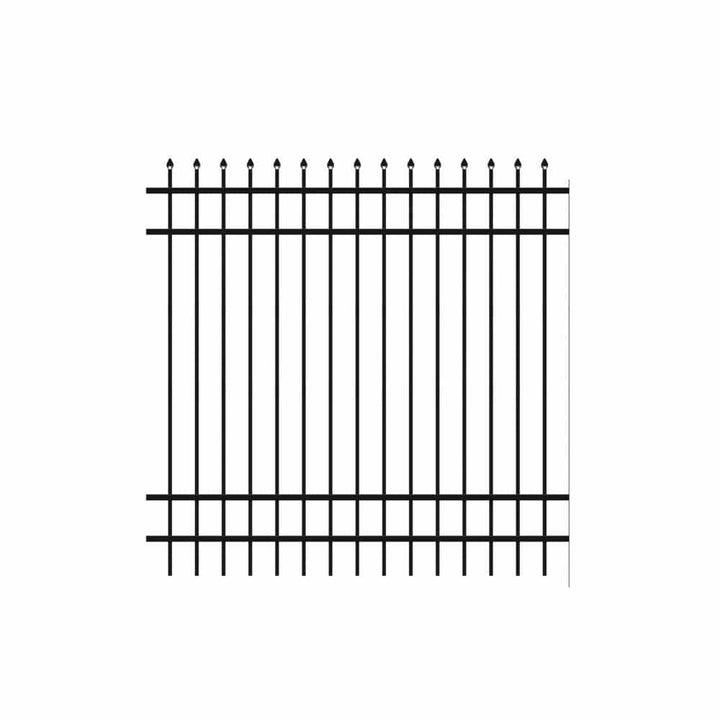 Barrette Outdoor Living Cascade Standard-Duty 6 ft. H x 6 ft. W Black Aluminum Pre-Assembled Fence Panel