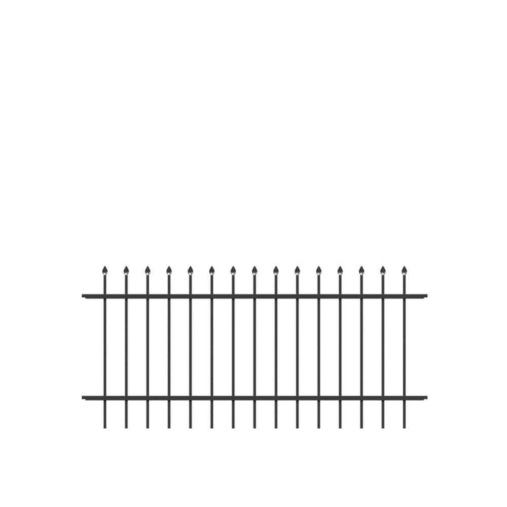 Barrette Outdoor Living Cascade Standard-Duty 3 ft. H x 6 ft. W Black Aluminum Pre-Assembled Fence Panel