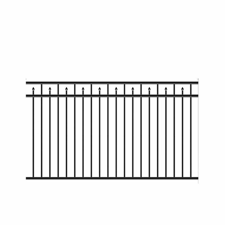 Barrette Outdoor Living Brilliance Heavy-Duty 4-1/2 ft. H x 8 ft. W Black Aluminum Pre-Assembled Fence Panel