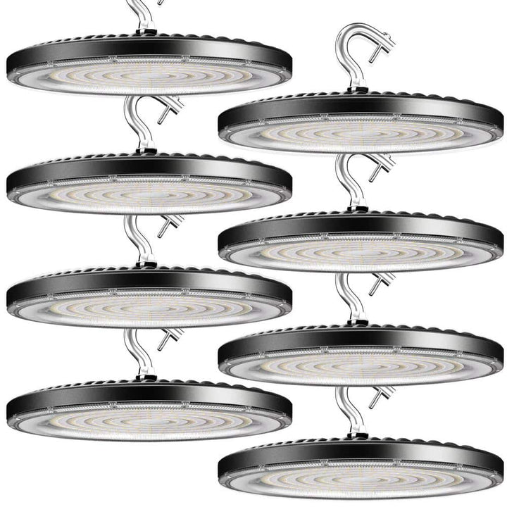 bulbeats 8Pack of 200W LED High Bay Light 30000LM High Bay LED Shop Lights AC100-277V Commercial Bay Lighting for Warehouse