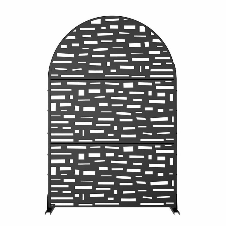 Cadeninc 3.92 ft. x 6 ft. Arched Metal Privacy Screen Fence Panel - Black