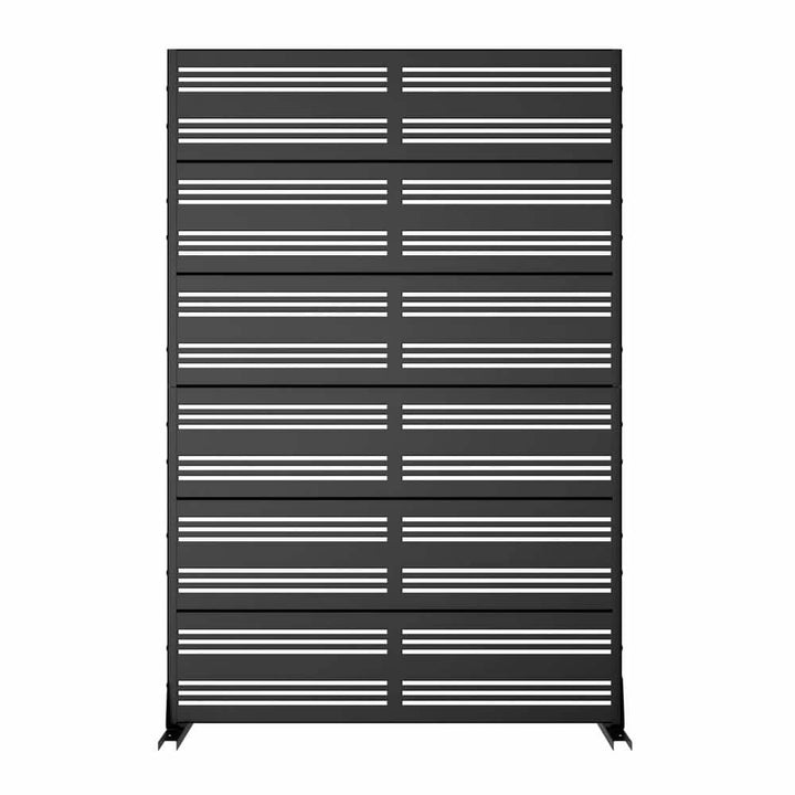 cadeninc Outdoor and Indoor Black Metal Privacy Screen Fence Panels, 3.92 ft. x 6 ft.