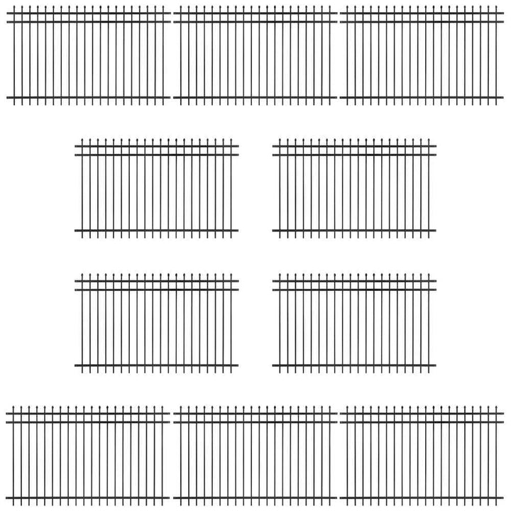 Fencer Wire 5 ft. x 8 ft. Heavy-Duty Steel Spaced Bar Pointed Pinnacle Metal Fence Panel (Pack of 10)