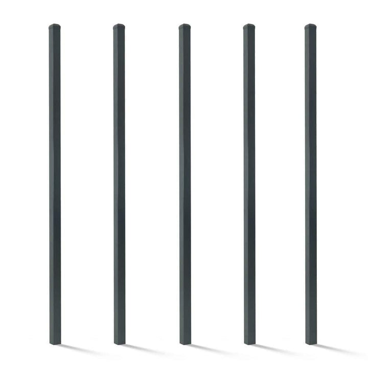 Fencer Wire 2 in. x 2 in. x 6 ft. Steel Flat Top Blank Metal Fence Post with Post Cap (5-Pack)