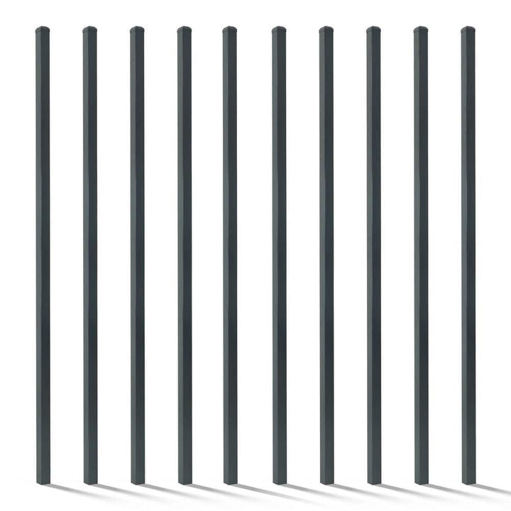 Fencer Wire 2 in. x 2 in. x 7 ft. Steel Flat Top Blank Metal Fence Post with Post Cap (10 pack)