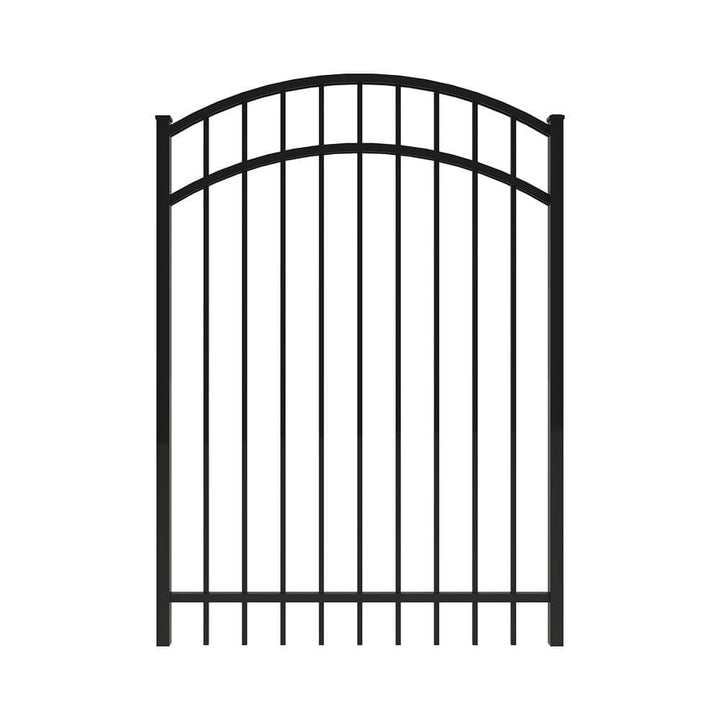 FORGERIGHT Vinings 4 ft. W x 5 ft. H Black Aluminum Arched Pre-Assembled Fence Gate