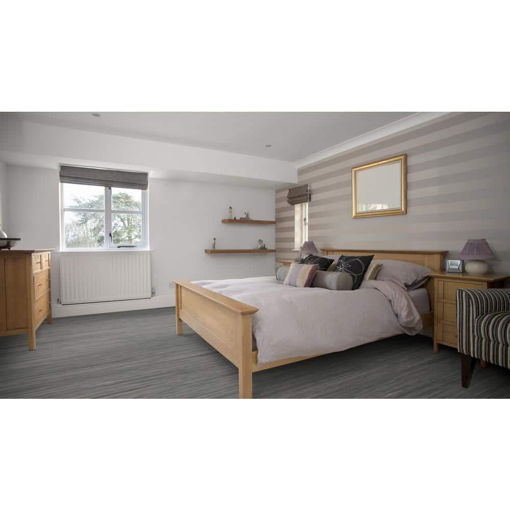 Marmoleum Cinch Loc Seal Black Glacier 9.8 mm T x 11.81 in. W x 35.43 in. L Laminate Flooring (20.34 sq. ft./case)