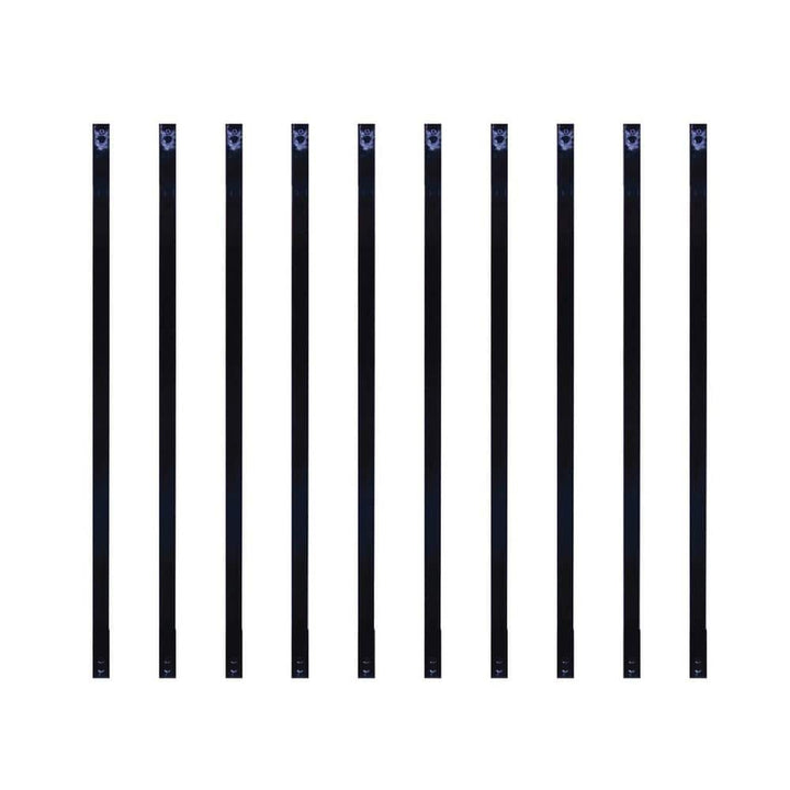 NUVO IRON 1/2 in. x 1 in. x 32 in. Black Galvanized Steel Rectangle Fence Rail Balusters (10-Pack)