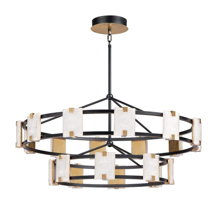 Maxim Lighting Radiant 20-Light Integrated LED Black/Gold Leaf Chandelier, 41.75 in