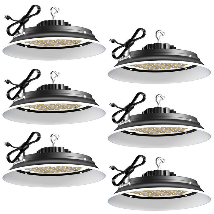 bulbeats 6Pack of 165W LED High Bay Light 24750LM High Bay LED Shop Lights AC100-277V Commercial Bay Lighting for Warehouse