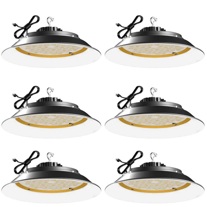 bulbeats 6Pack of 300W LED High Bay Light 45000LM High Bay LED Shop Lights AC100-277V Commercial Bay Lighting for Warehouse