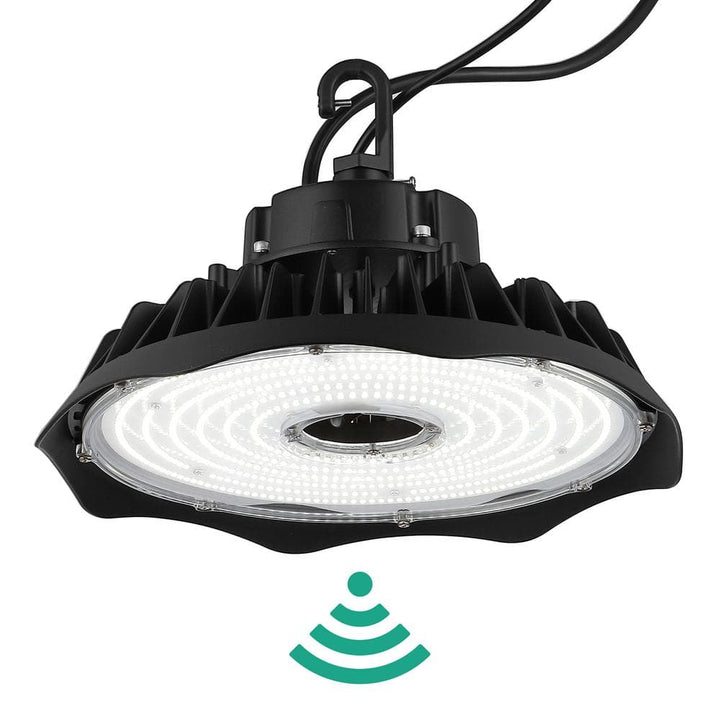 JONATHAN Y 200-Watt Equivalent Integrated LED Motion Sensor Black High Bay Light Indoor/Outdoor UFO Light 26000 Lumens 5000K