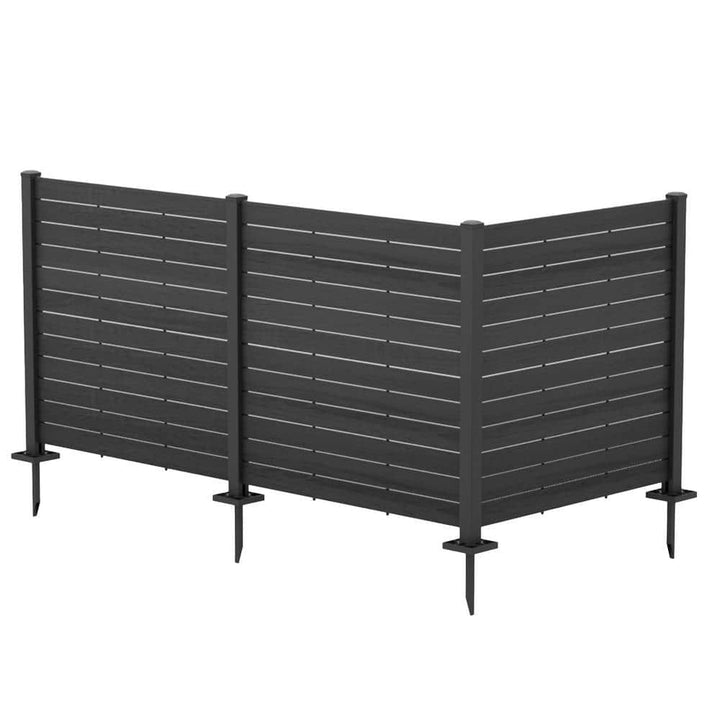 KOZYARD 4 ft. W x 4.17 ft. H Outdoor Privacy Screen Fence Panels Kit - Black 3-Panel Set