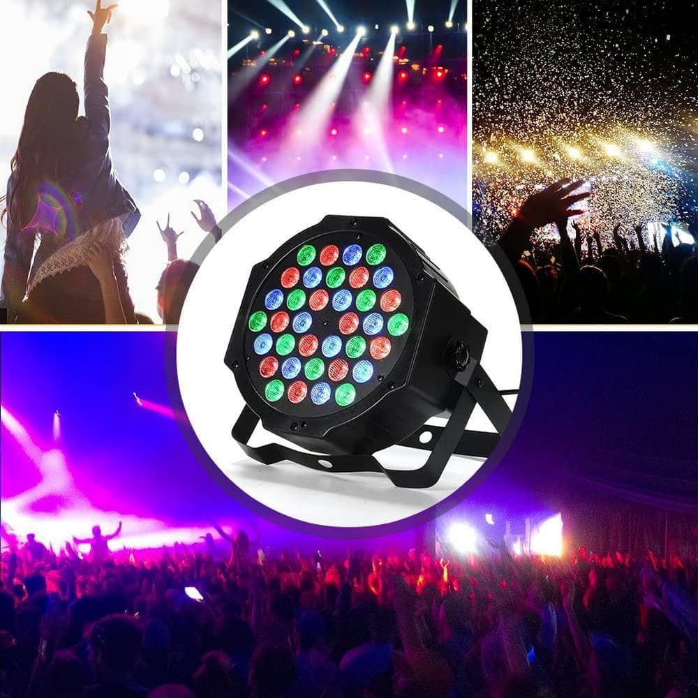 Lukyamzn 36 LED Par Lights Stage Lights with Sound Activated Remote Control & DMX Control, Stage Lighting Uplights - 8 Pack