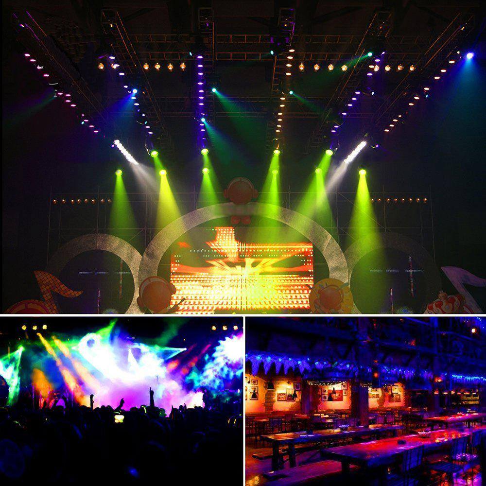 Lukyamzn RGB 7 Channel Stage Lighting, LED Par Light with Remote for DJ KTV Disco Party - 4 Pack