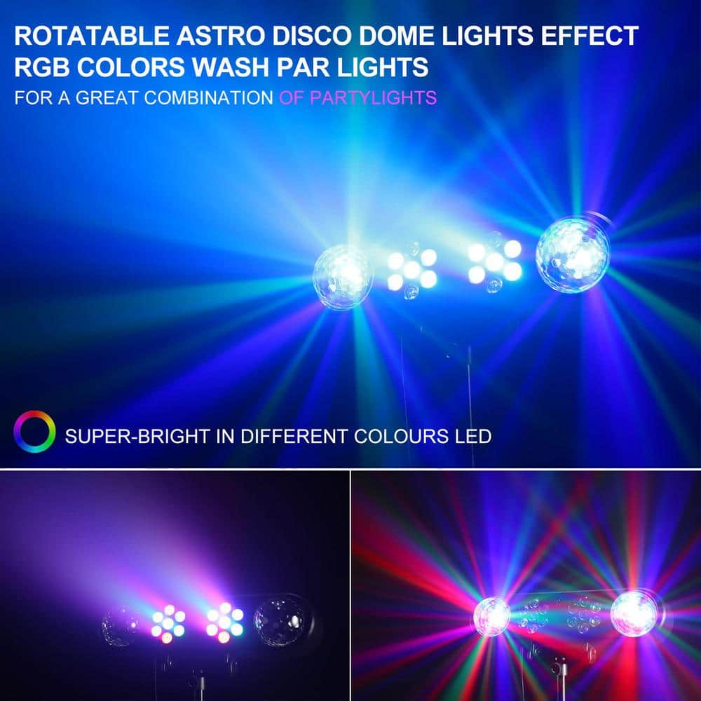 Lukyamzn DJ Lights with Stand, Mobile Stage Lighting System Sound Activated LED Par Lights