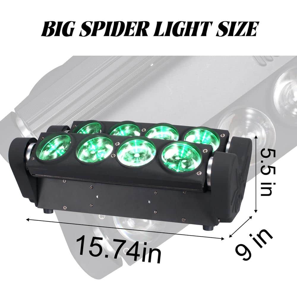 Lukyamzn 4 in 1 Portable Stage Light Spider Moving Head Light LED RGBW, Sound Activated for KTV Disco Party Event (2-Pack)