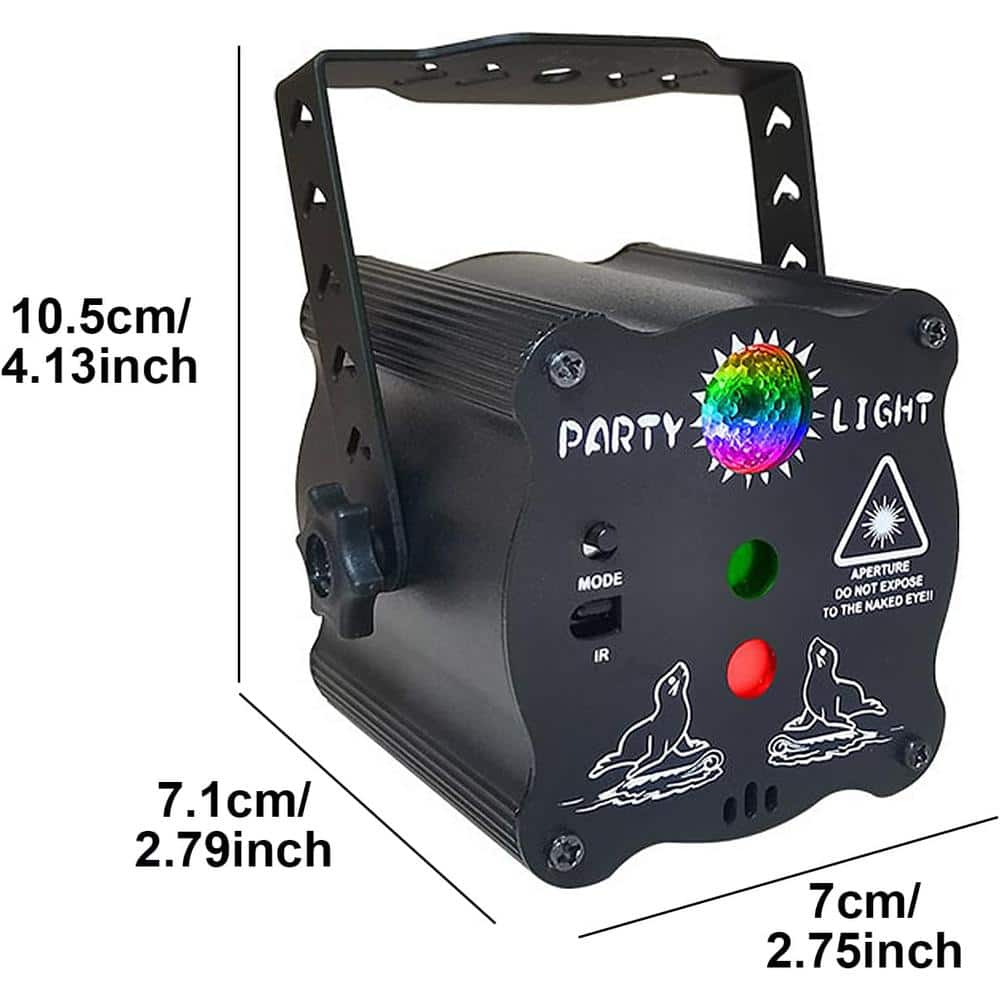 Lukyamzn Mini Disco DJ Light Portable Sound Activated Led Projector Strobe Lamp Party Decorations Light with Remote Control