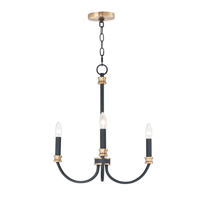 Maxim Lighting Charlton 3-Light Black Chandelier, 23–59 in Adjustable Hanging Length