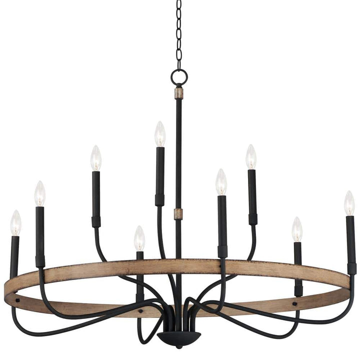 Maxim Lighting Franklin 9-Light Black Chandelier, 40 in. Wide