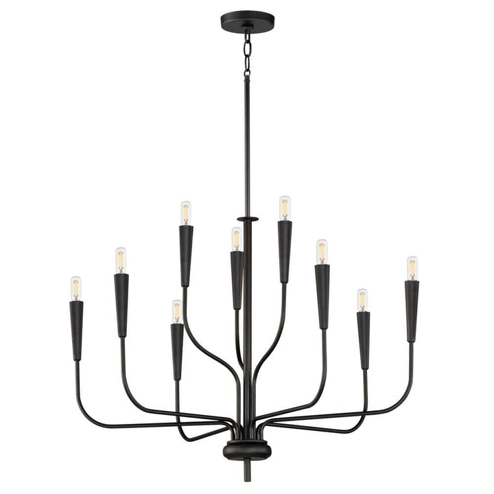 Maxim Lighting Vela 9-Light Black Chandelier, 32 in. Wide