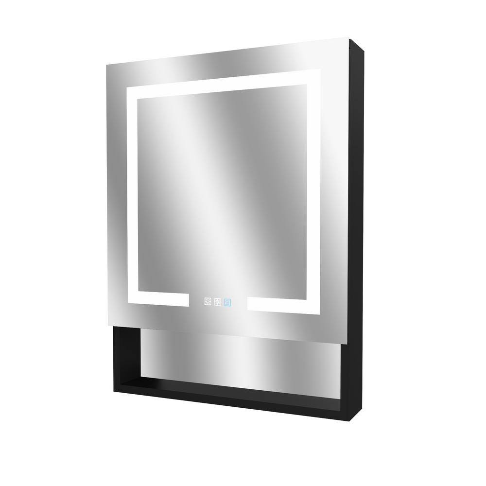 Unbranded Modern 24 in. W x 32 in. H Rectangular Aluminum Medicine Cabinet with Mirror for Bathroom