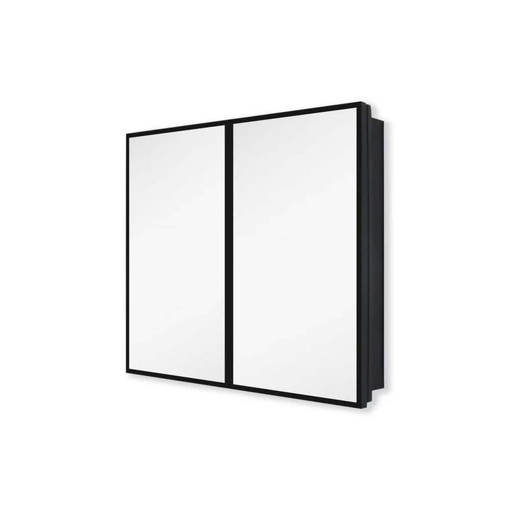 Tileon 30 in. W x 26 in. H Black Metal Framed Rectangular Wall Mount/Recessed Bathroom Medicine Cabinet with Mirror