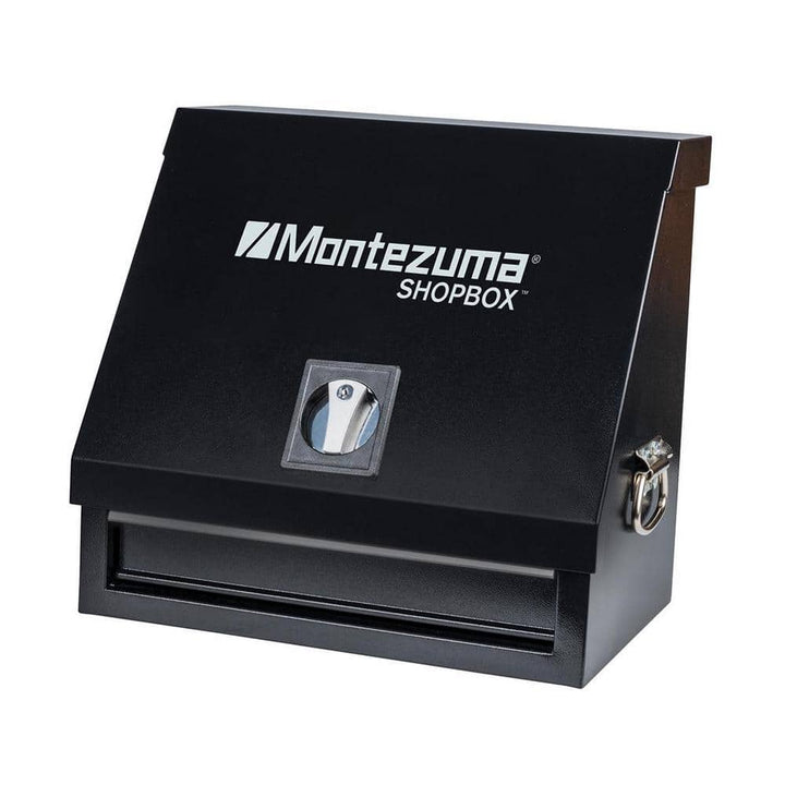Montezuma 18 in. W x 12 in. D 1-Drawer Black Steel Portable Shop Triangle Tool Box Chest for Sockets, Wrenches and Screwdrivers