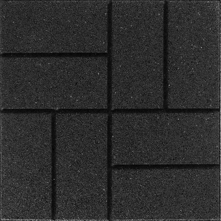 Multy Home Envirotile 16 in. x 16 in. Square Black Reversible Brickface/Flat Profile Rubber Paver