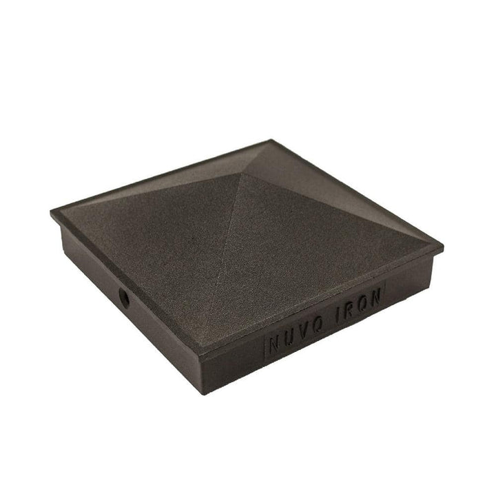 NUVO IRON 3-1/2 in. x 3-1/2 in. Black Aluminum Ornamental Pyramid Post Cap