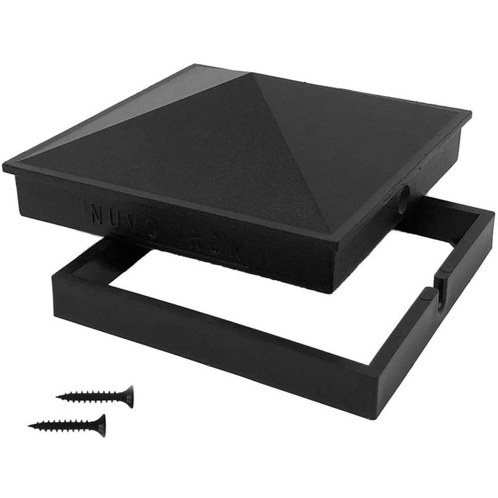 NUVO IRON 5 in. x 5 in. Black Aluminum Ornamental Pyramid Post Cap (24-Pack)