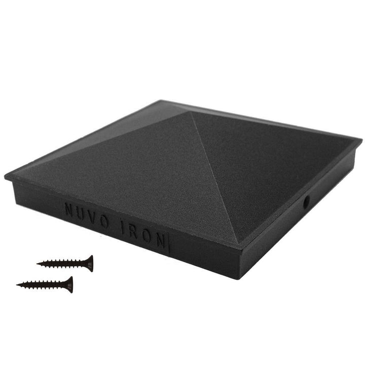 NUVO IRON 6 in. x 6 in. Black Aluminum Ornamental Pyramid Post Cap (24-Pack)